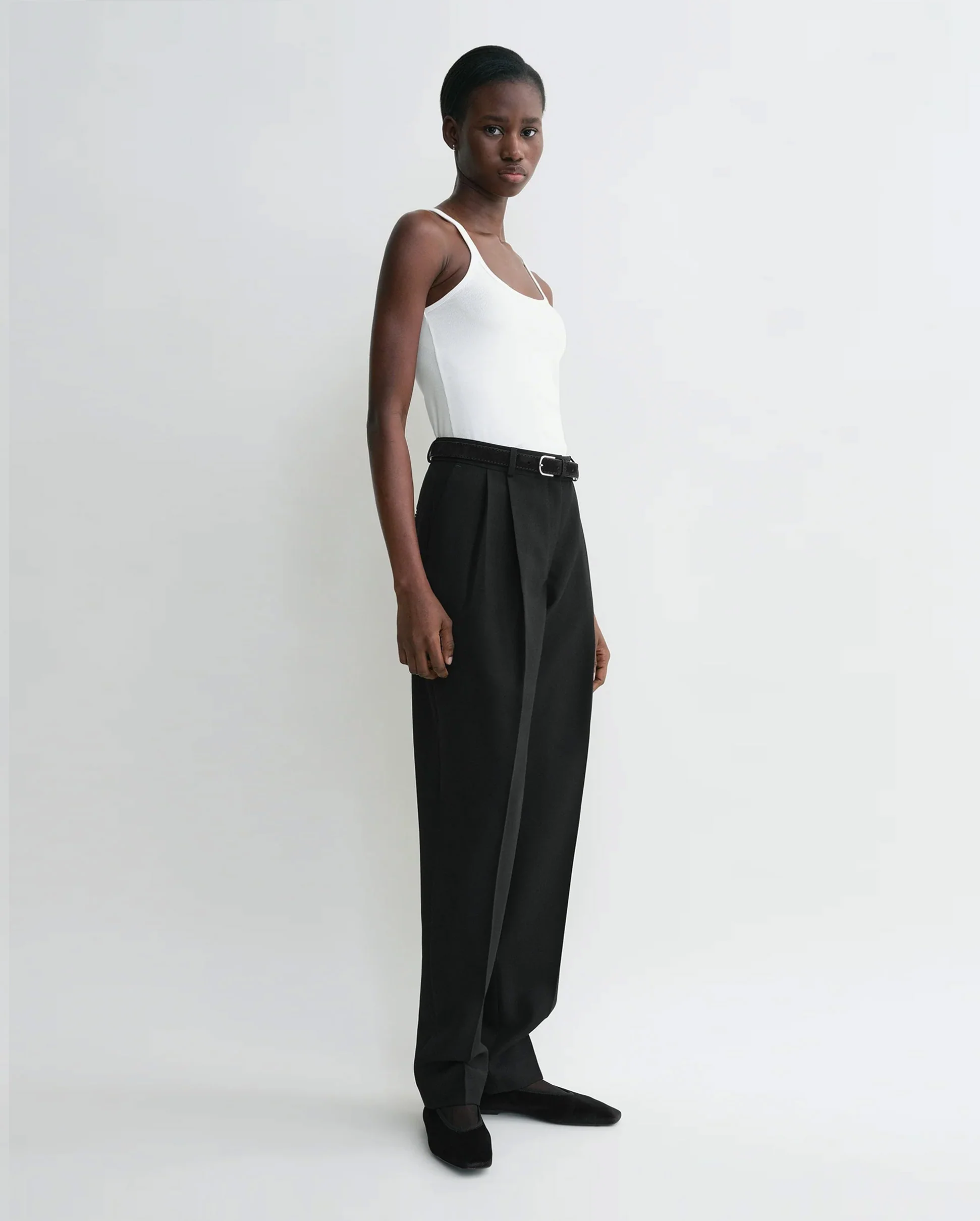 SCOOP NECK RIB TANK / WHITE - Image 3