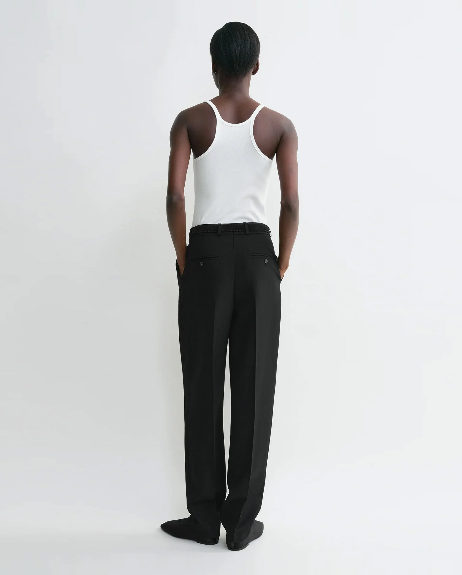 SCOOP NECK RIB TANK / WHITE - Image 4