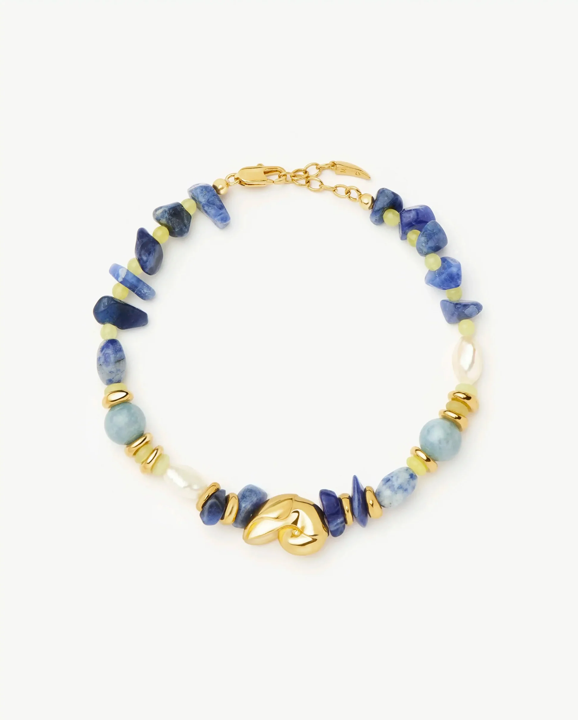 SHELL STATEMENT MULTI BEADED BRACELET / GOLD - Image 5