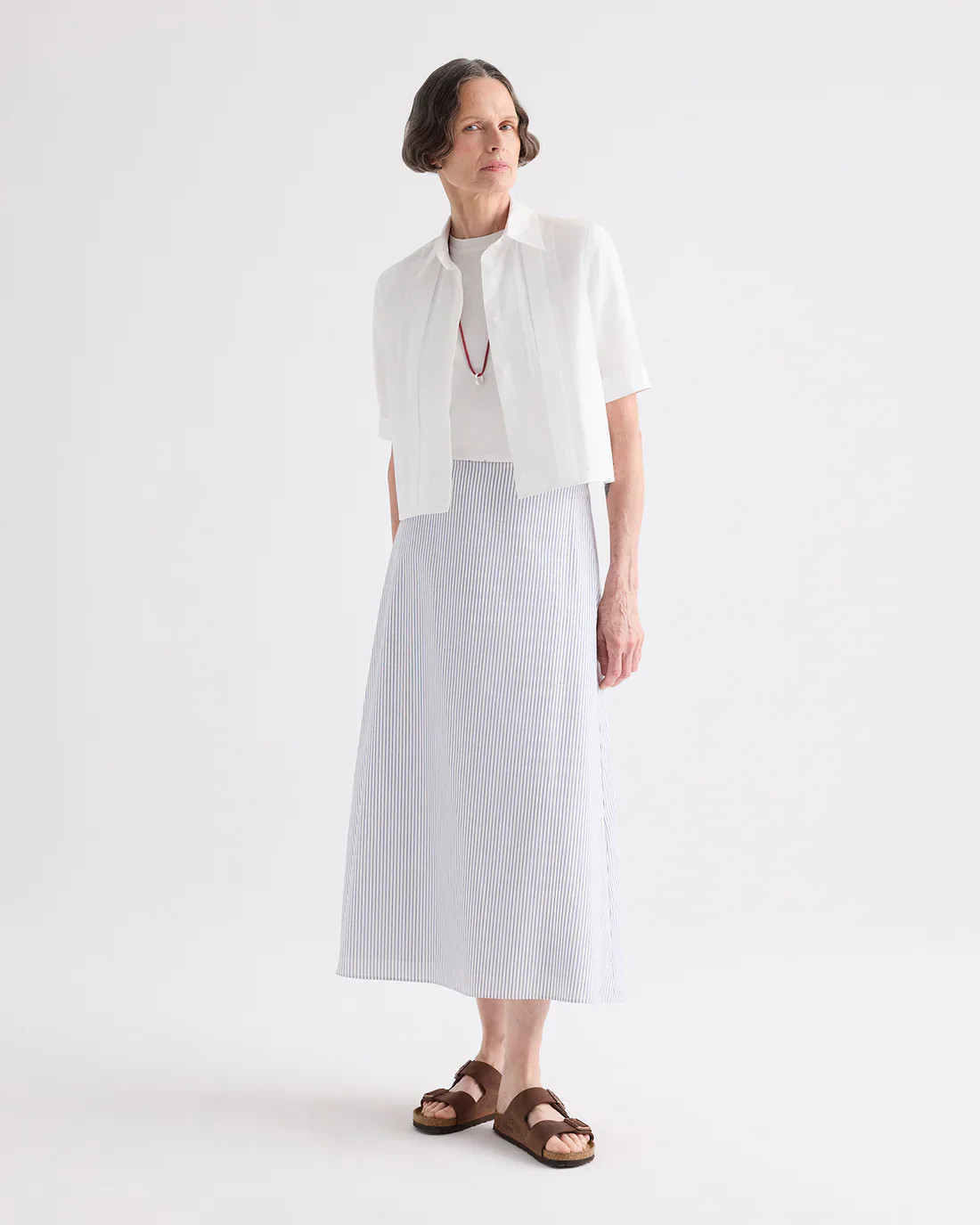 SHORT LIVED SHIRT WITH PLEATED PLACKET / WHITE - Image 2