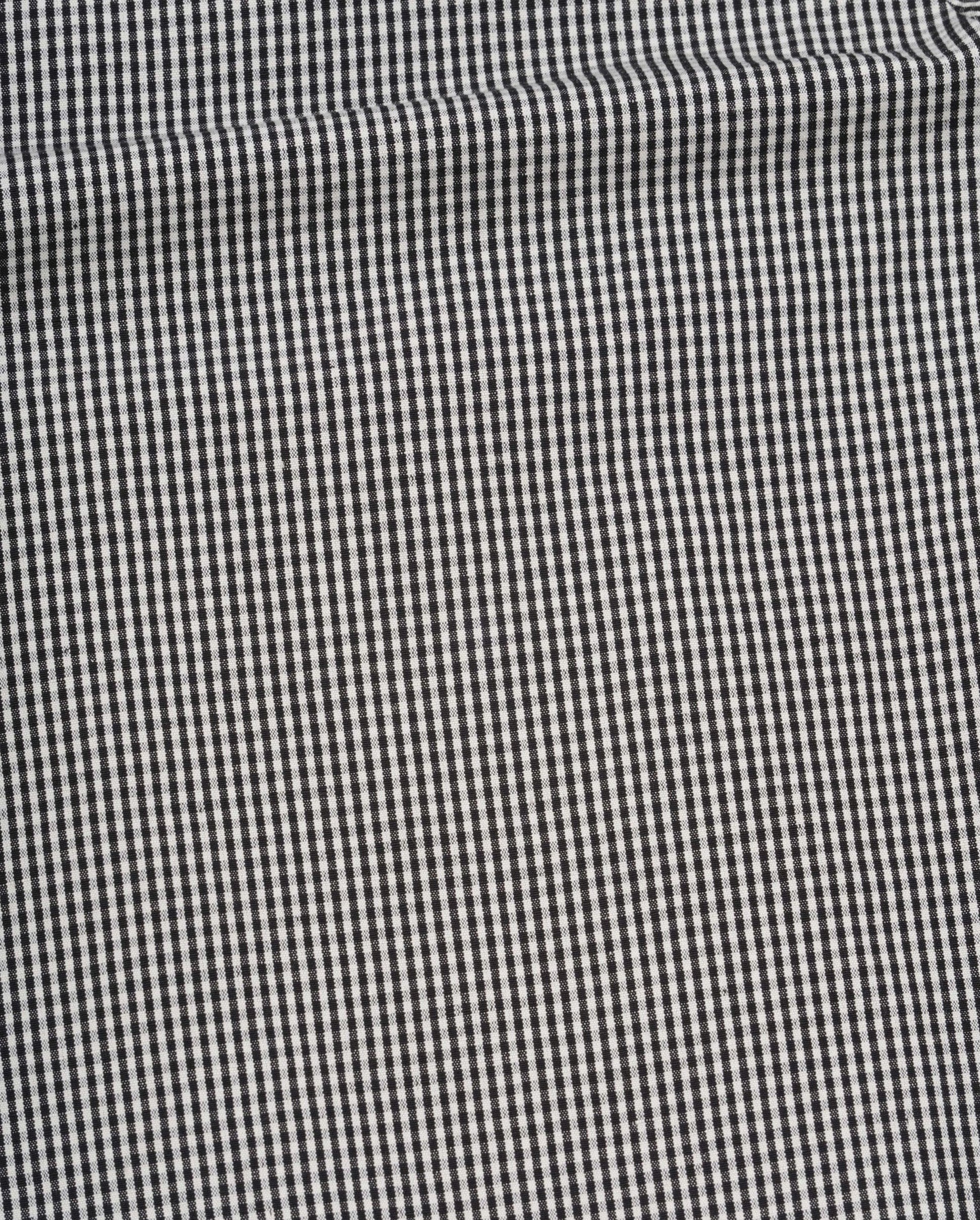 SINGLE PLEAT CROPPED TROUSER / BLACK ECRU - Image 6