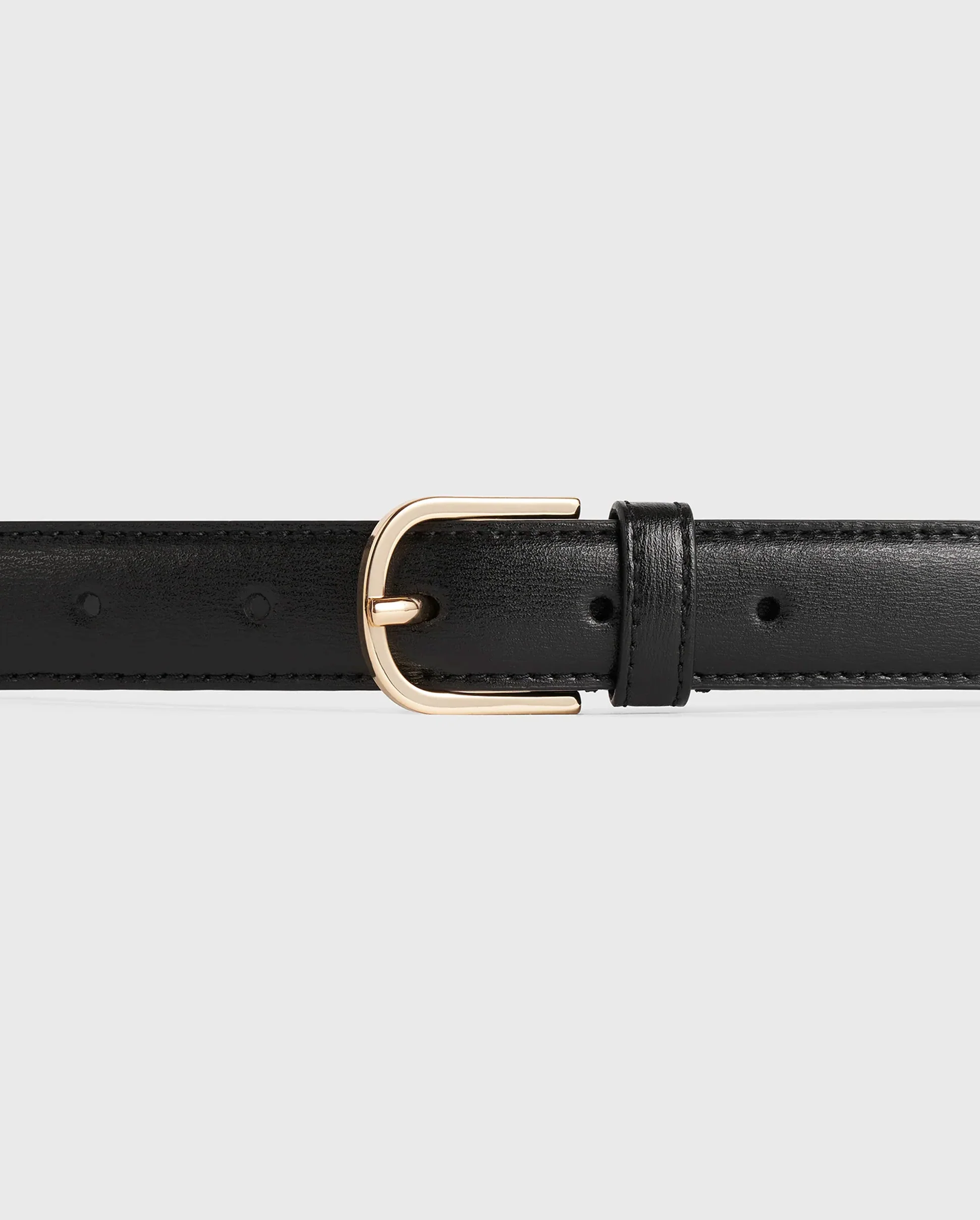 SLIM LEATHER TROUSER BELT / BLACK - Image 4