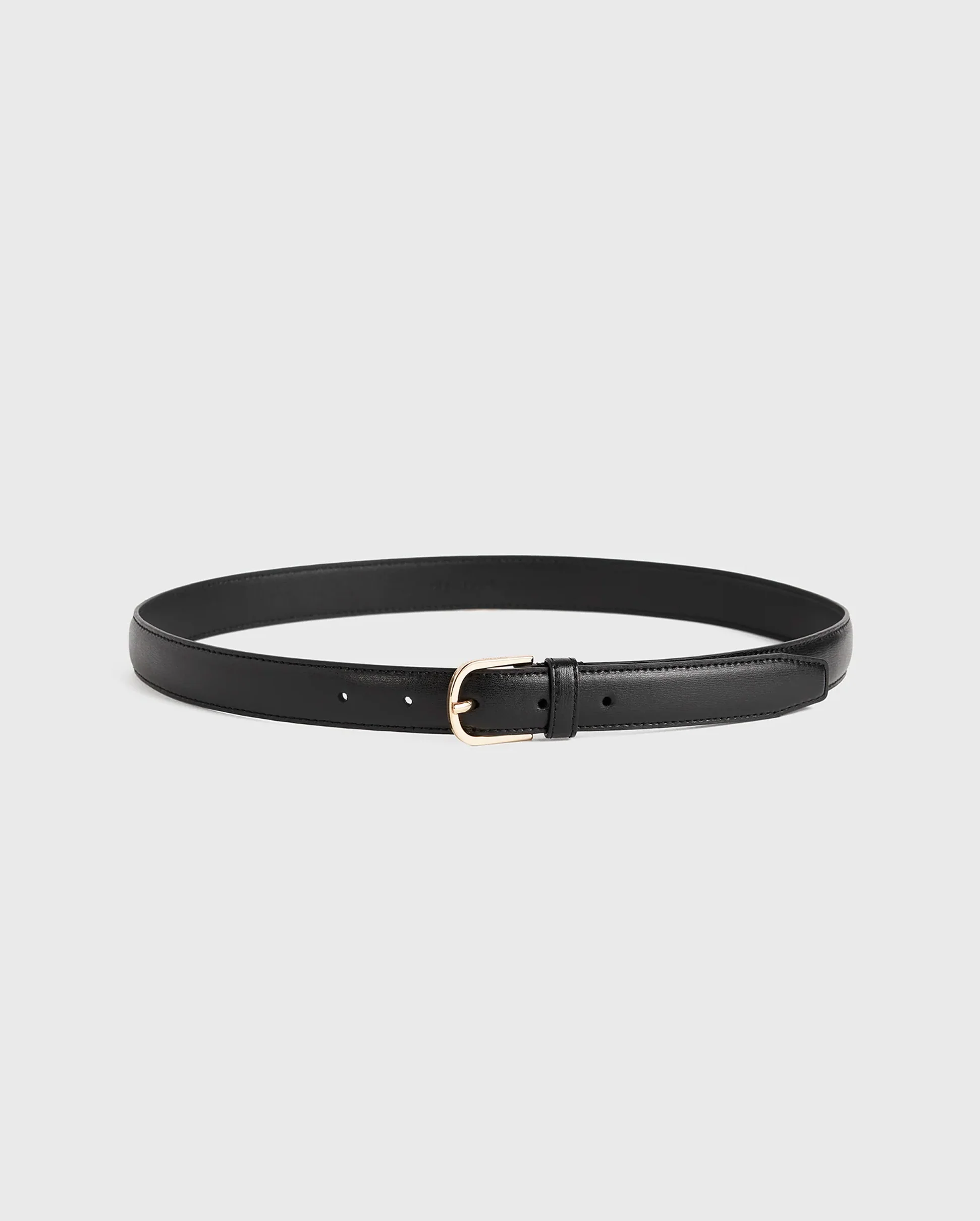SLIM LEATHER TROUSER BELT / BLACK - Image 5