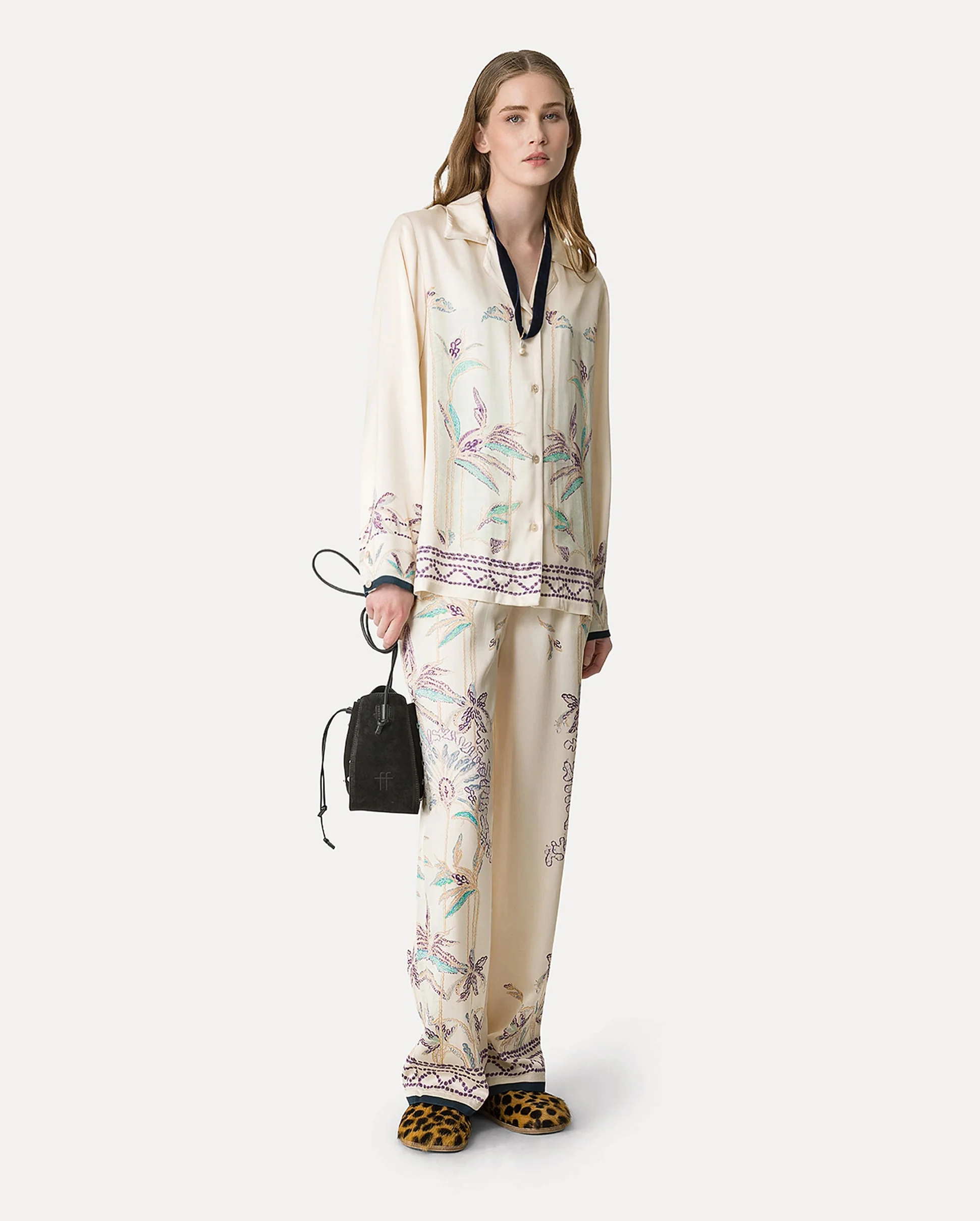 SOGNI PRINT PAJAMA SHIRT / AVORIO - Image 4
