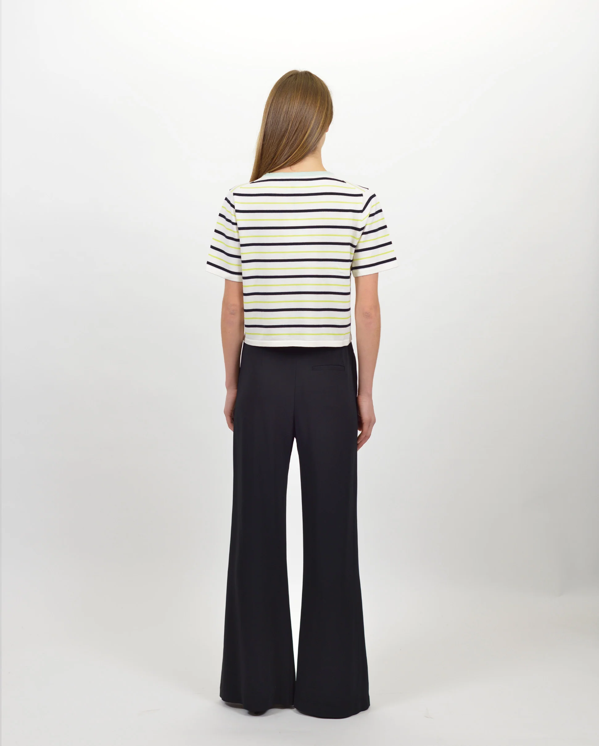 STRETCH CREPE CADY FLARED PANTS / NERO - Image 3