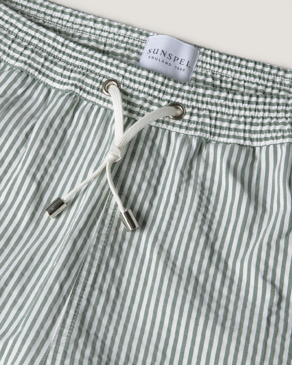 STRIPE SWIMSHORT / DUSK GREEN WHITE MINI STRIPE - Image 3