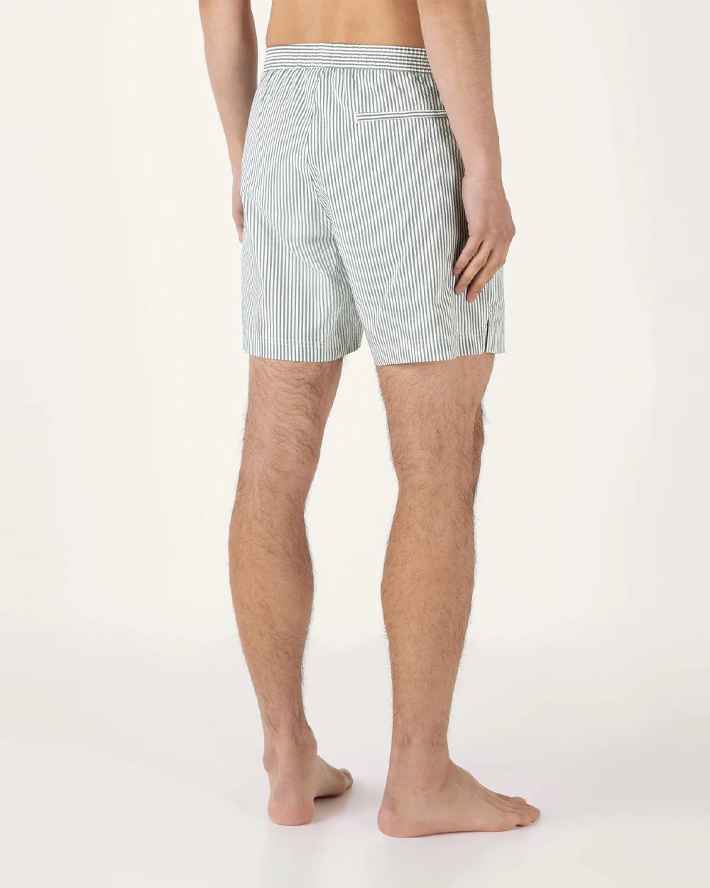 STRIPE SWIMSHORT / DUSK GREEN WHITE MINI STRIPE - Image 4