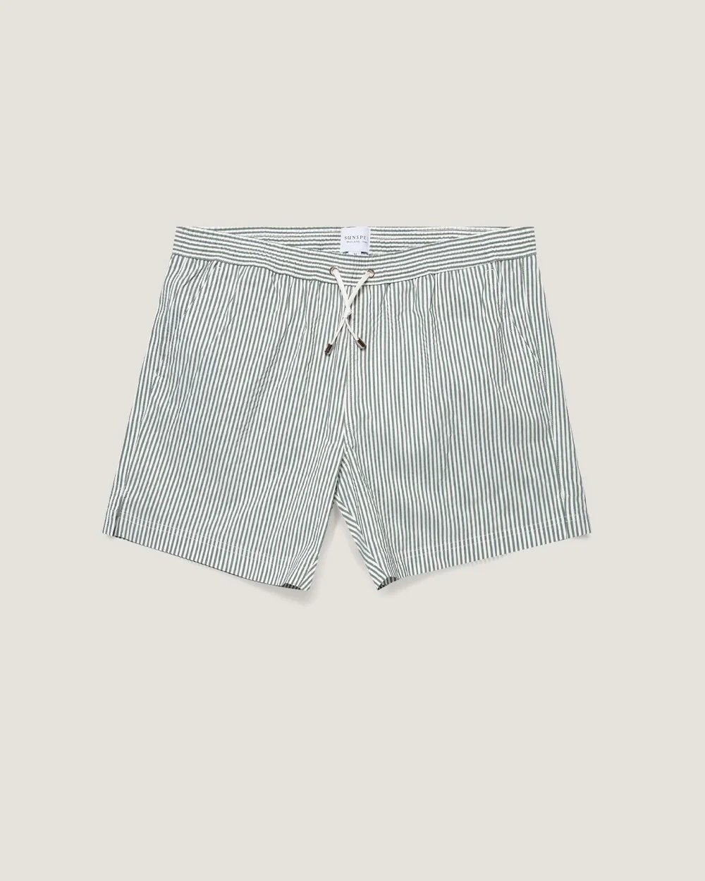 STRIPE SWIMSHORT / DUSK GREEN WHITE MINI STRIPE - Image 5