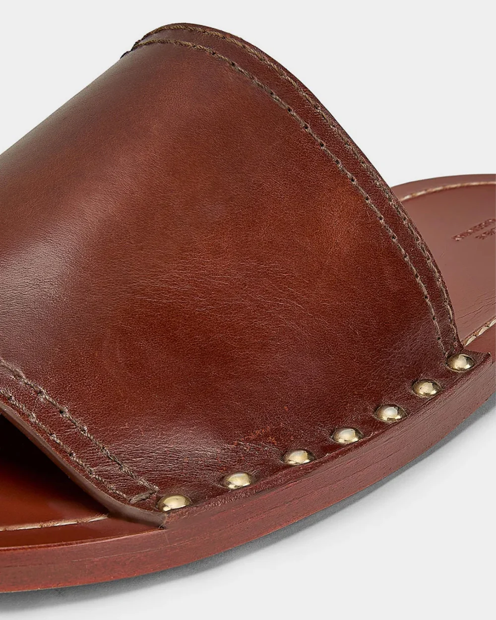 STUDDED LEATHER SLIDES / SIENNA - Image 5