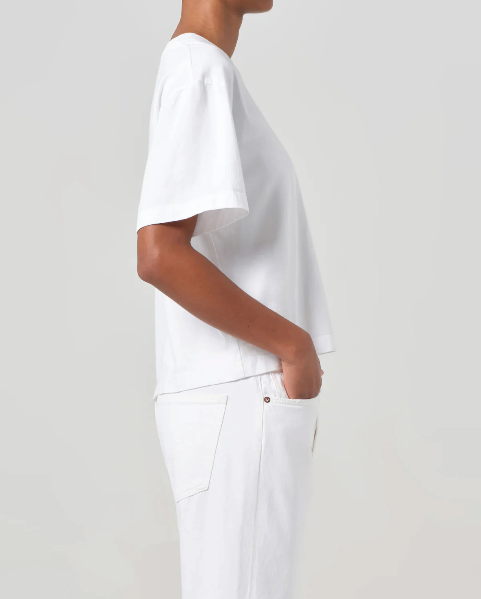 SULMA DROP SHOULDER TEE / WHITE - Image 4