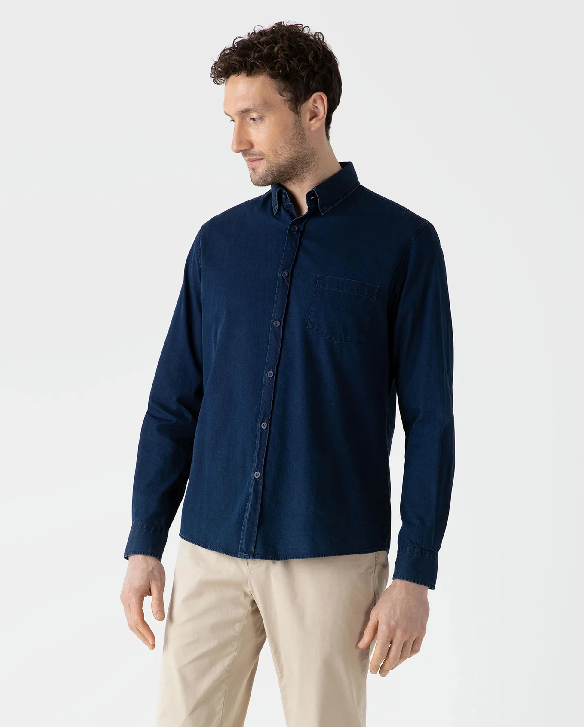 BUTTON DOWN DENIM SHIRT / INDIGO