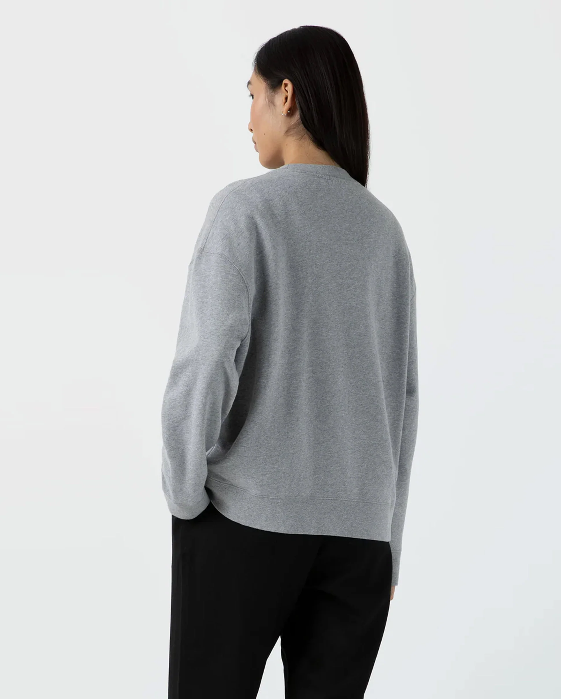 WMN'S LOOPBACK SWEATSHIRT / GREY MELANGE - Image 4