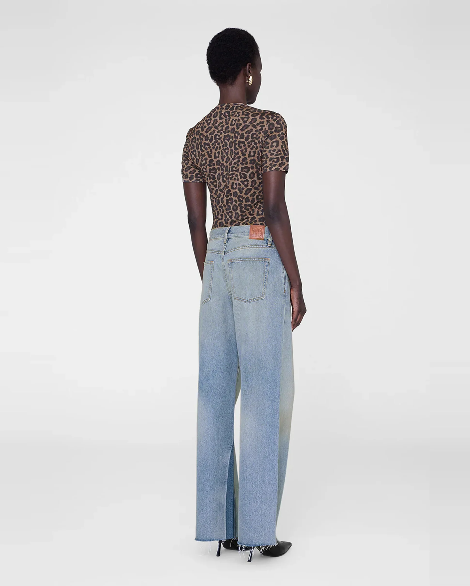 SYLVIE TEE / BLACK AND BROWN LEOPARD - Image 2