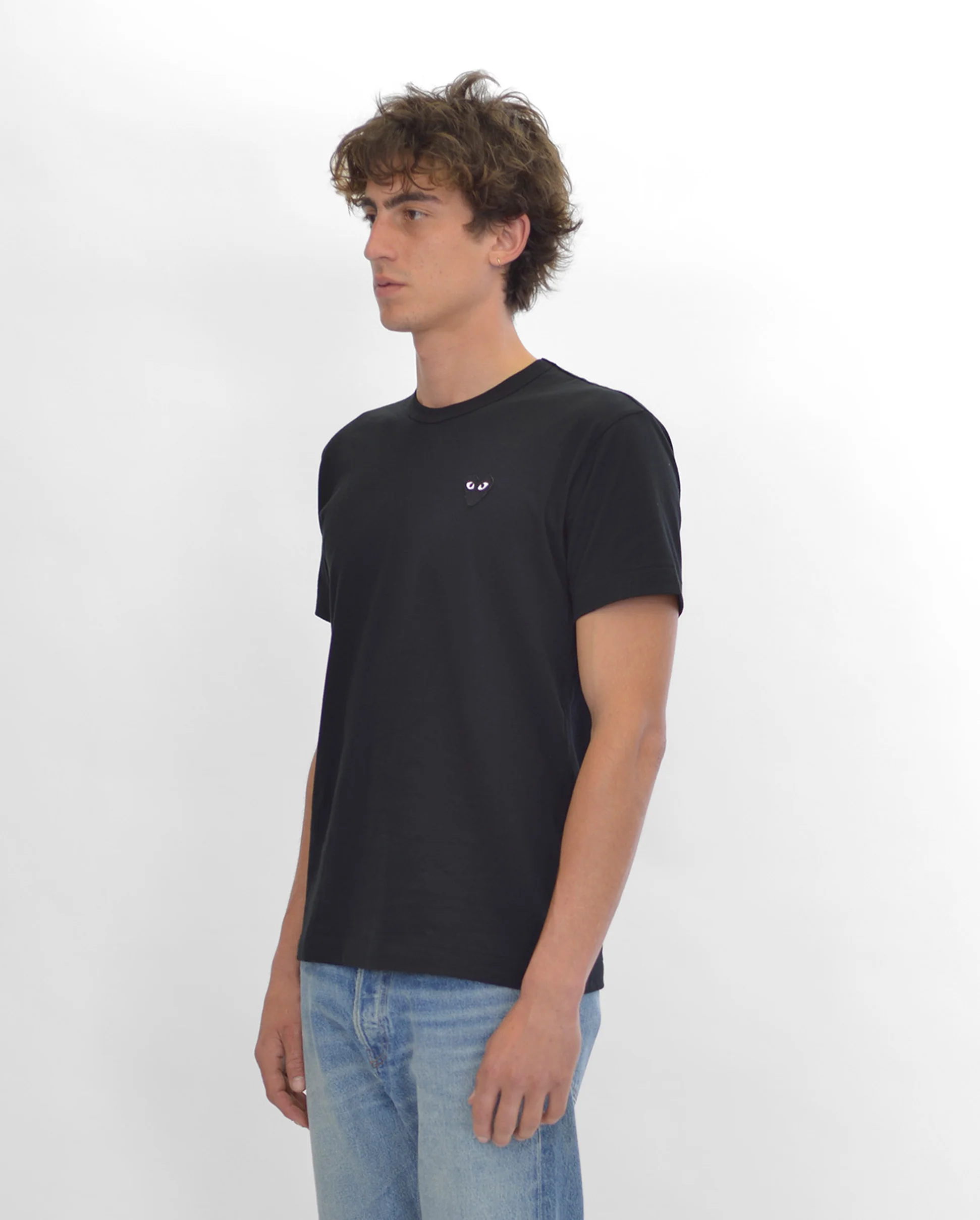 T064 UNISEX BLACK HEART T-SHIRT / BLACK - Image 3