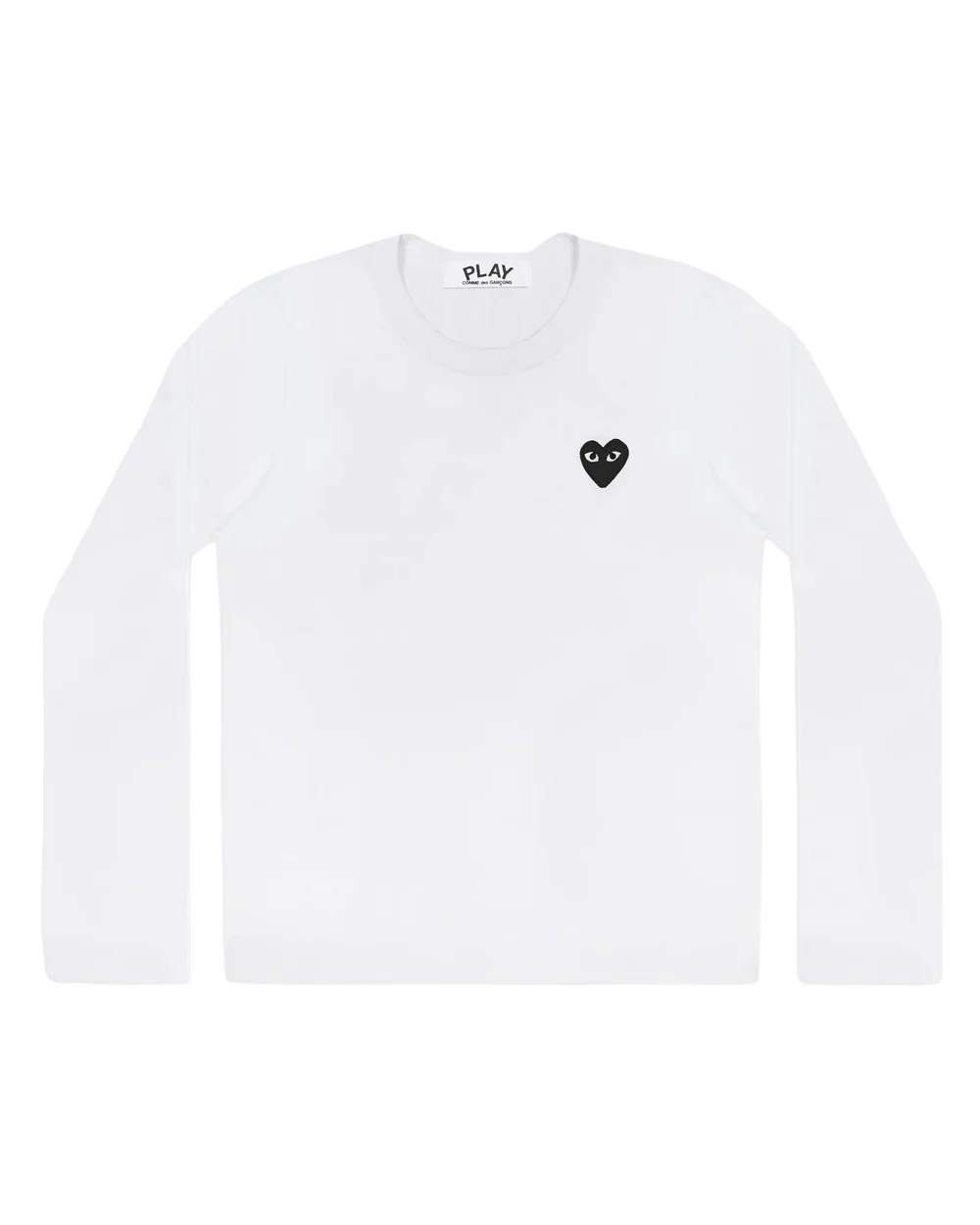 T120 WOMENS LS BLACK HEART T-SHIRT / WHITE