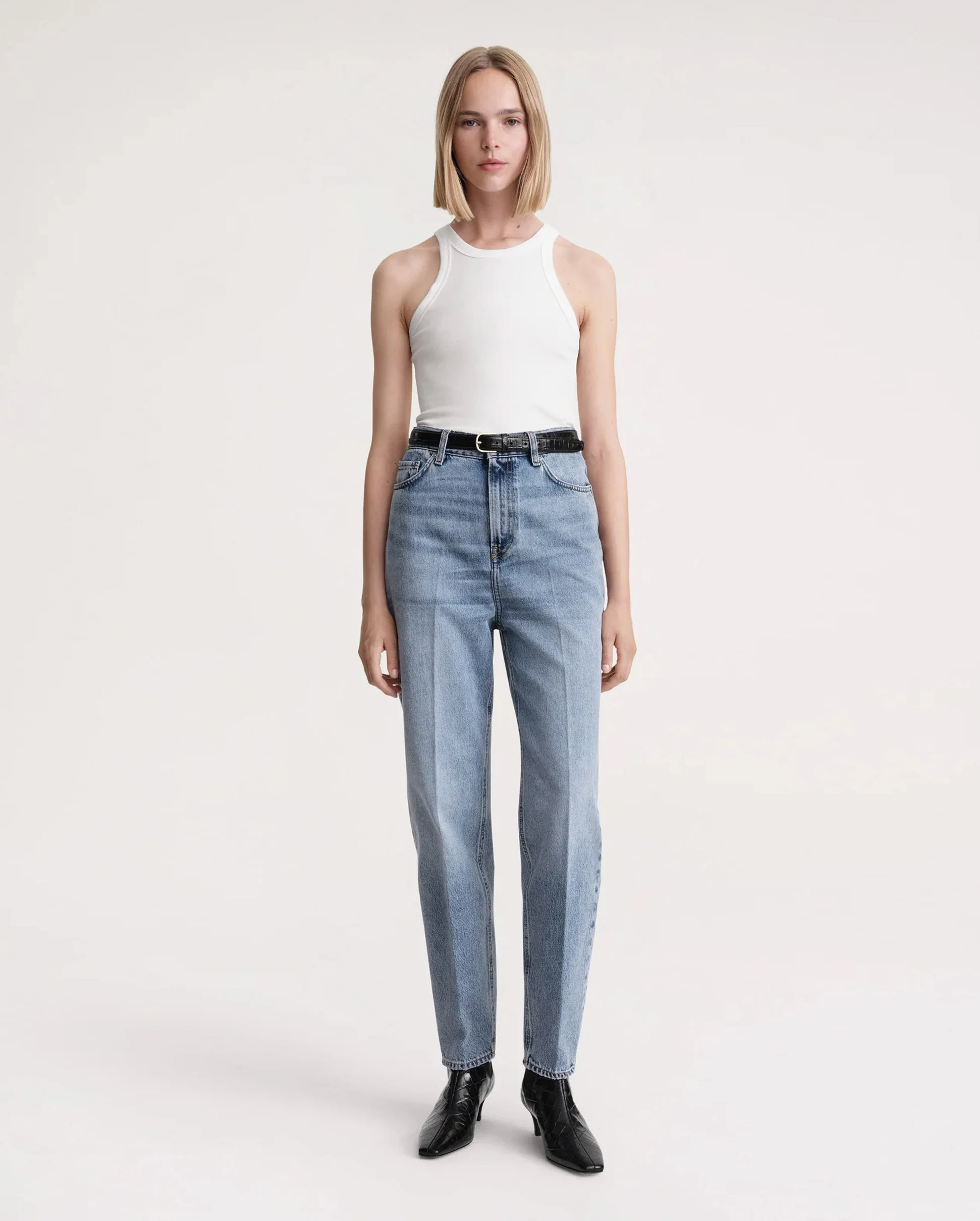 TAPERED LEG DENIM / WORN BLUE - Image 2