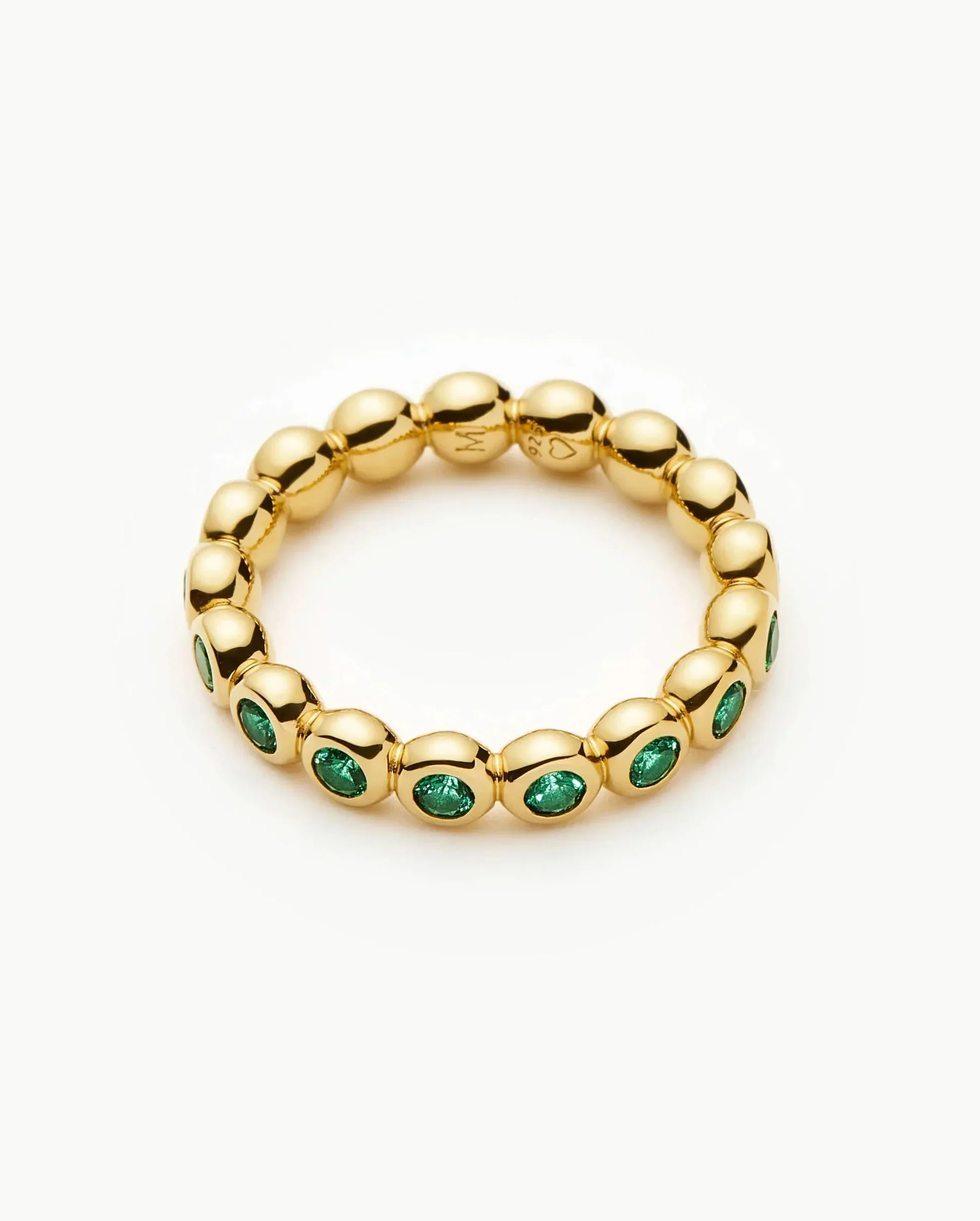 TENNIS ETERNITY STACKING RING / GOLD / GREEN - Image 4