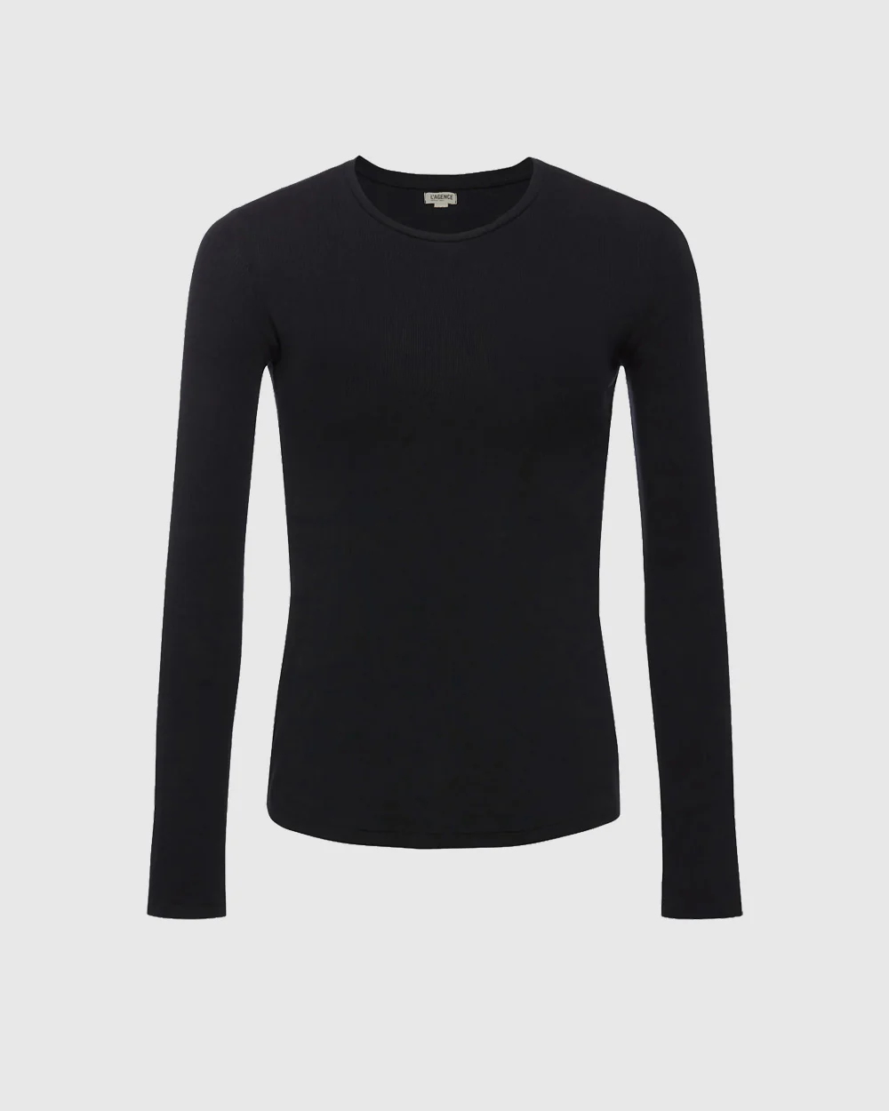 TESS LONG SLEEVE TEE / BLACK MICRO RIB - Image 4