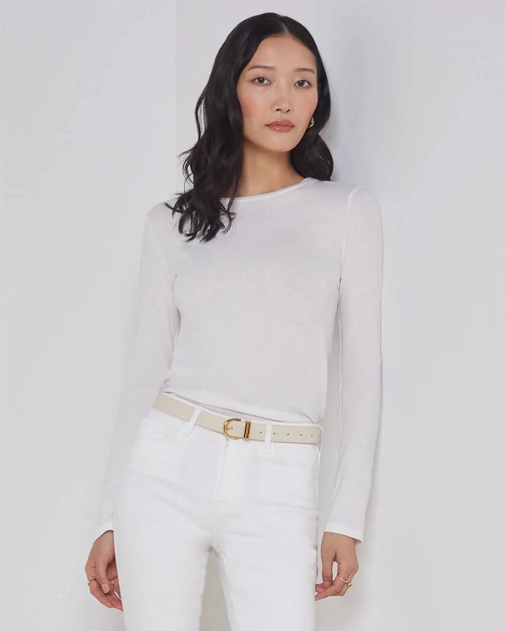 TESS LONG SLEEVE TEE / WHITE