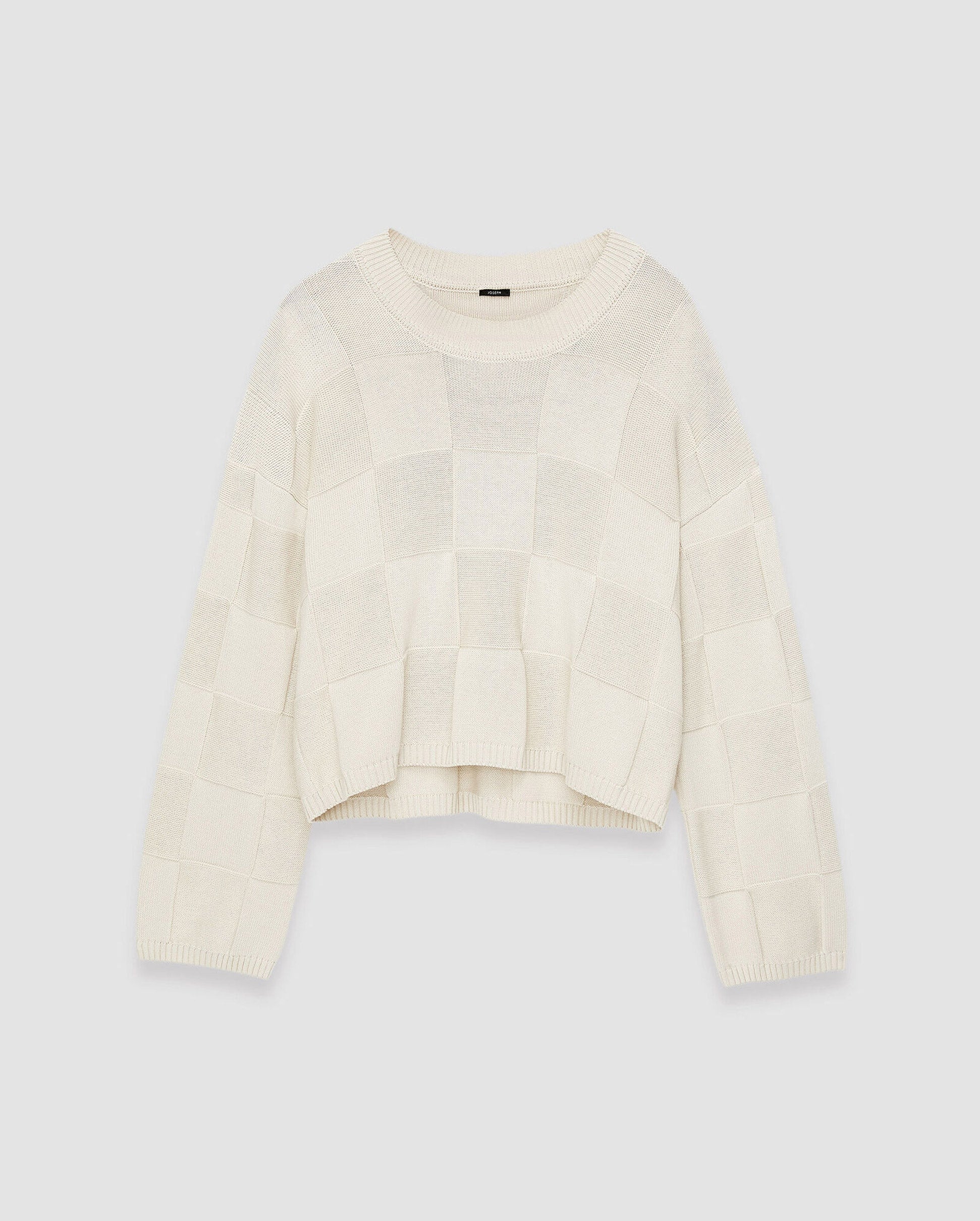 TEXTURED VICHY CREWNECK / PAPYRUS - Image 6