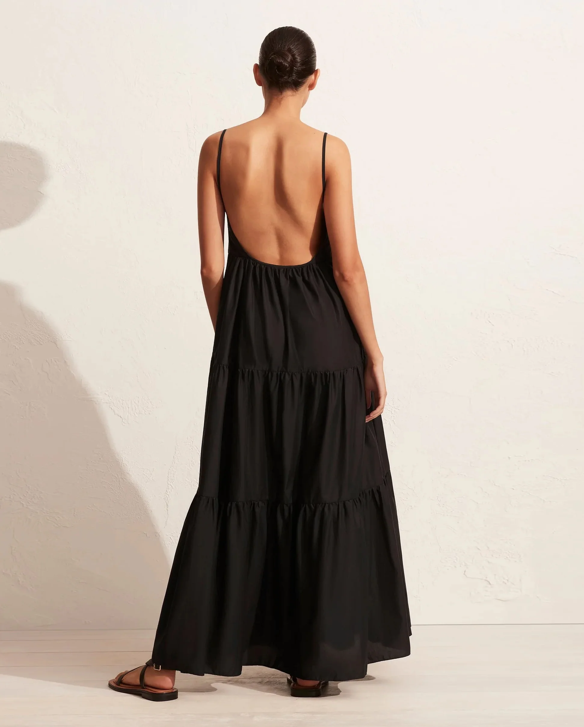 TIERED LOW BACK SUNDRESS / BLACK - Image 4