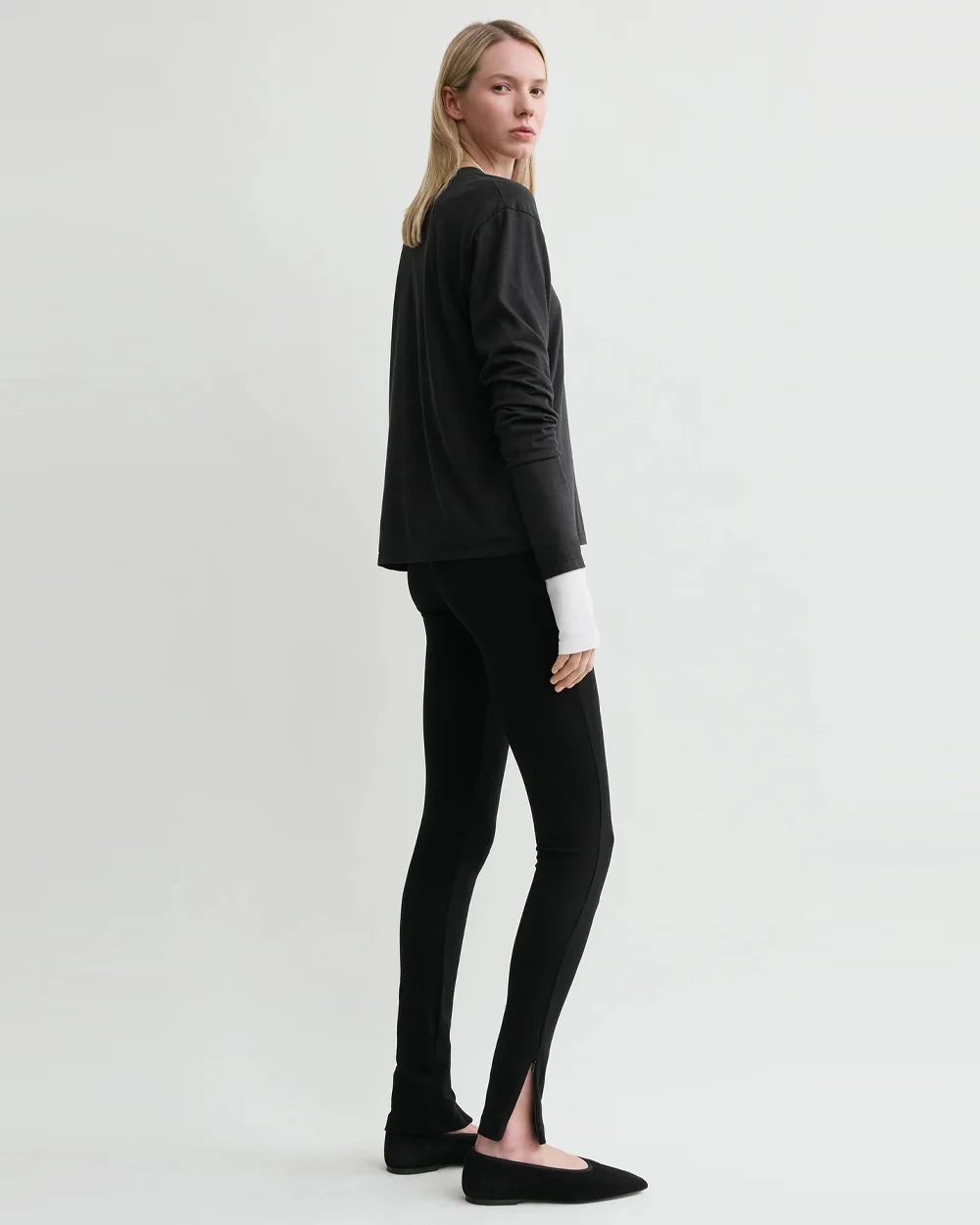 SIDE ZIP LEGGINGS / BLACK - Image 3