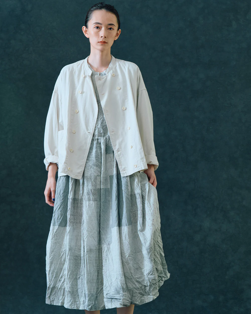 TSUGIHAGI PRINT SKIRT / IVORY - Image 2
