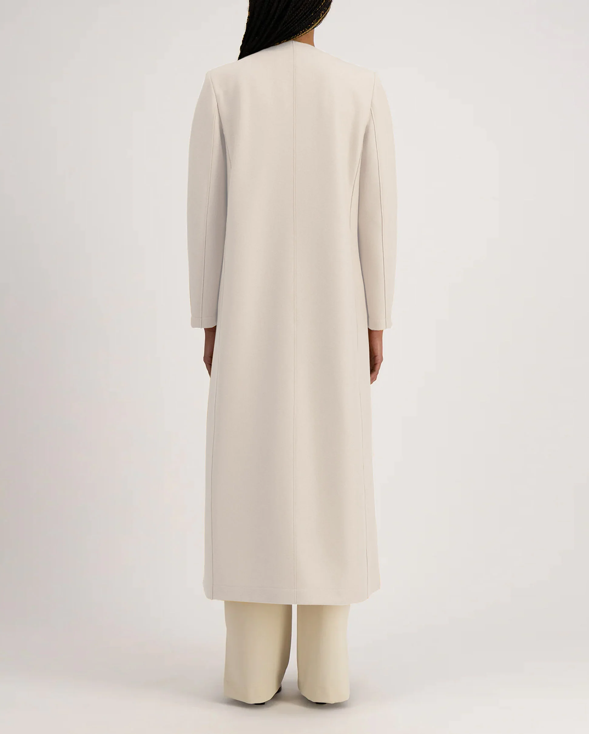 UNCOLLARED COAT / CREAM - Image 3