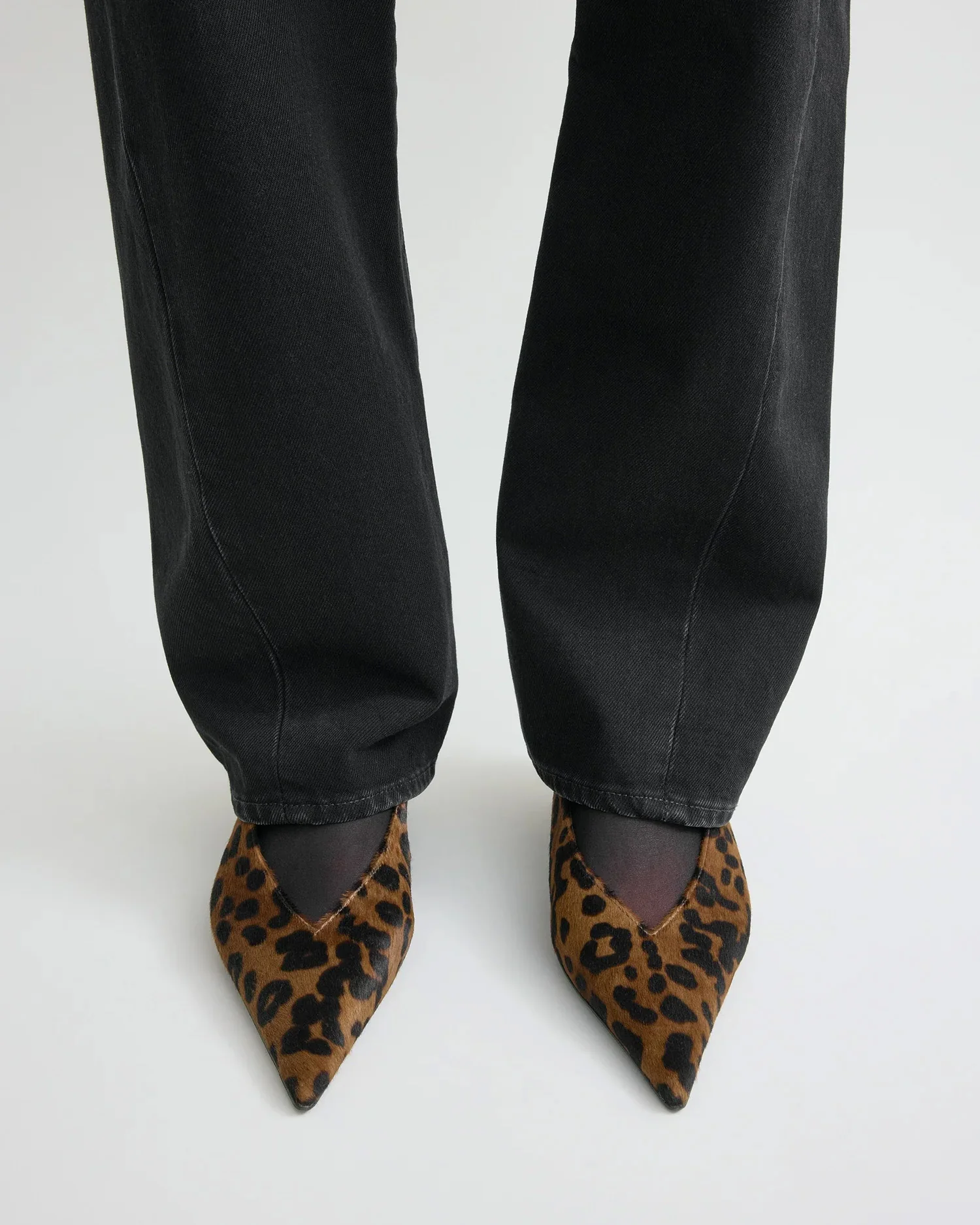 WEDGE HEEL PONY HAIR SLINGBACKS / LEOPARD - Image 3