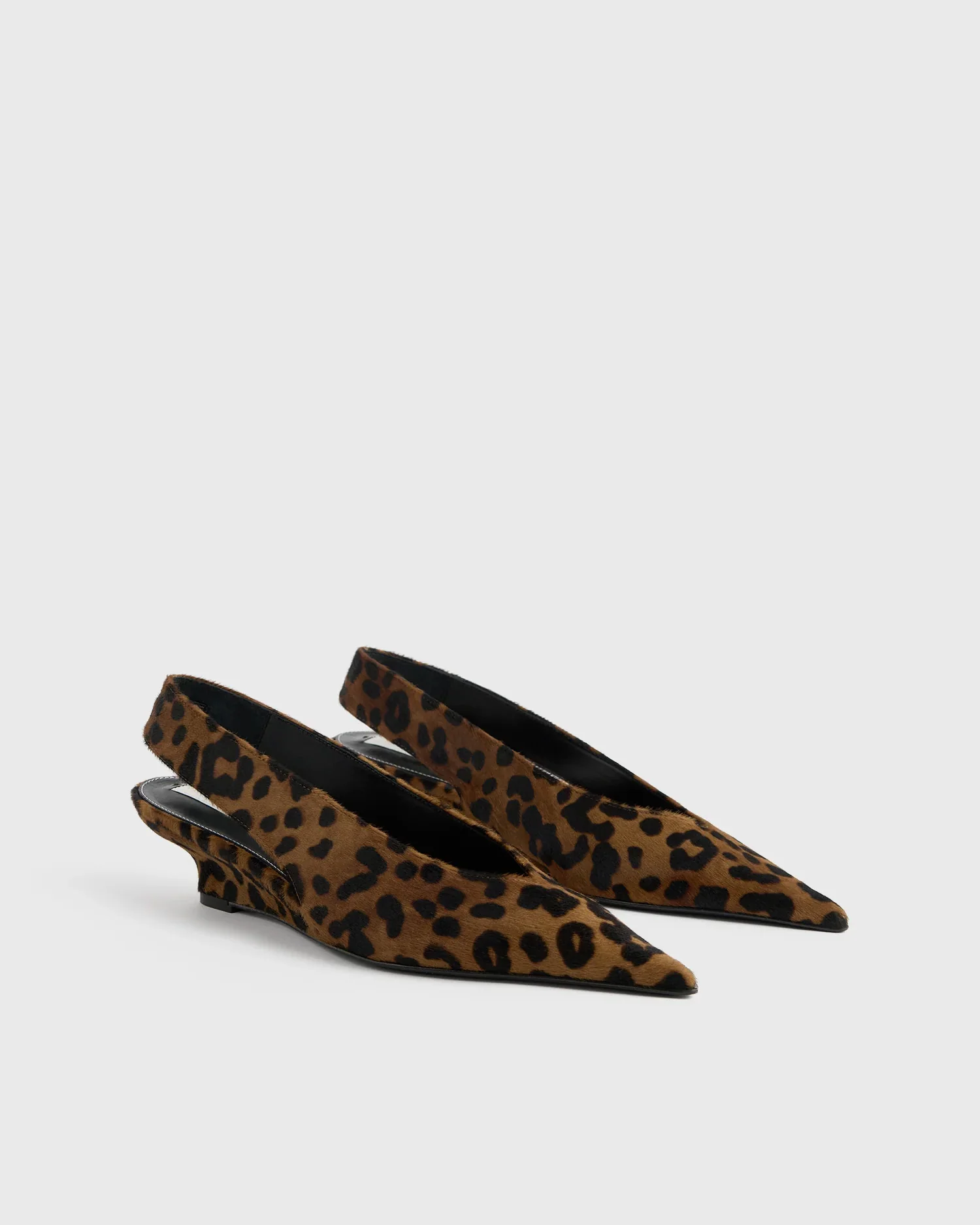 WEDGE HEEL PONY HAIR SLINGBACKS / LEOPARD - Image 7