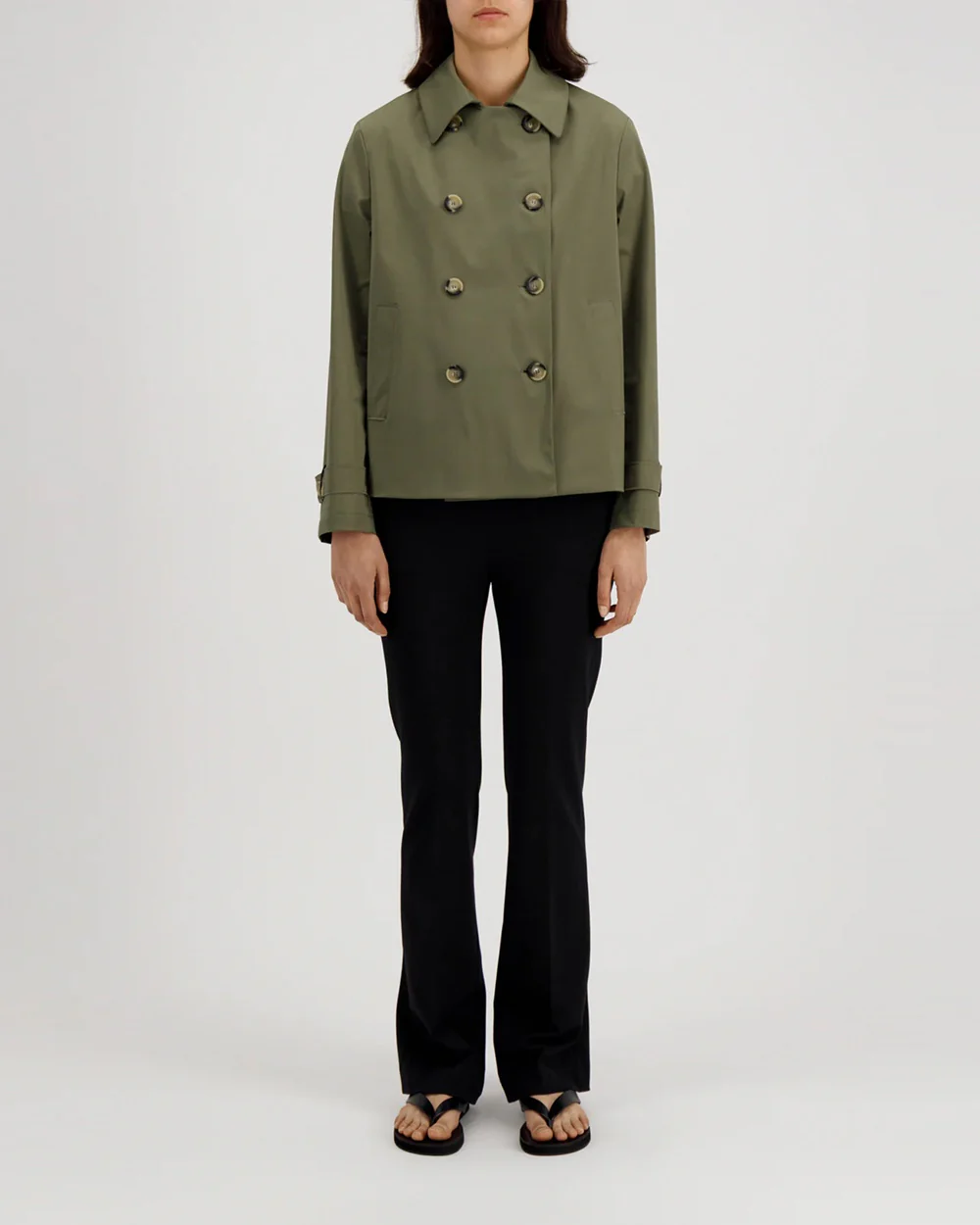 WOMEN CROPPED TRENCH LIGHT TECHNIC / HUNTING GREEN - Image 2