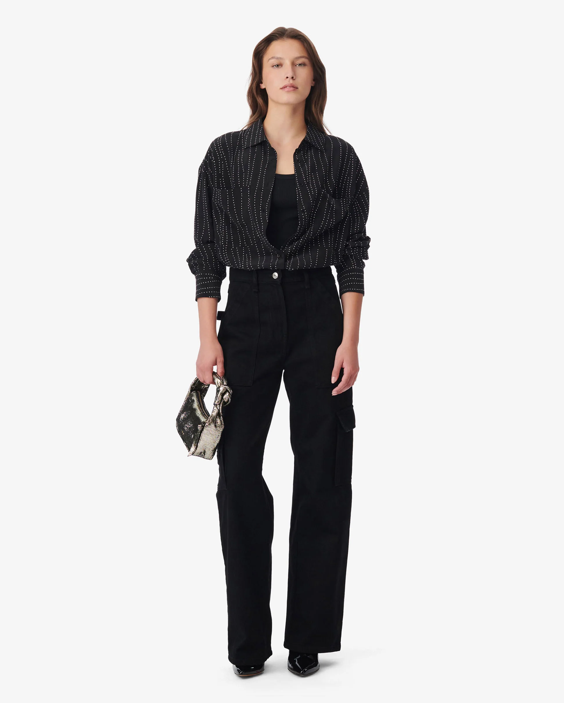 ZEFIRO STUDDED SHIRT / BLACK - Image 2